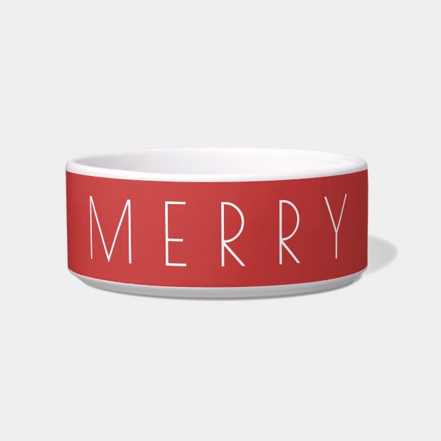 Écuelle Merry Simple Rouge Minimaliste Animaux de Vacances (Devant)