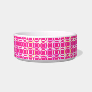 Écuelle Mi-siècle Cercles modernes, rose fuchsia et crème