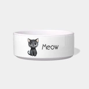 Écuelle Mignon Chat Noir Miaou