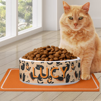 Écuelle Mignon motif chat orange noir
