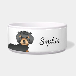 Écuelle Mini Goldendoodle noir et fauve Chien de dessin an