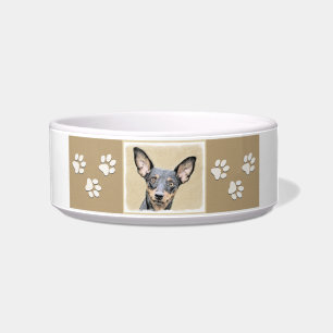 Écuelle Miniature Pinscher Peinture mignonne Chien Art ori
