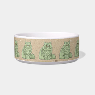 Écuelle Mint Green Longhair Persian Cat Ceramic Pet Bowl