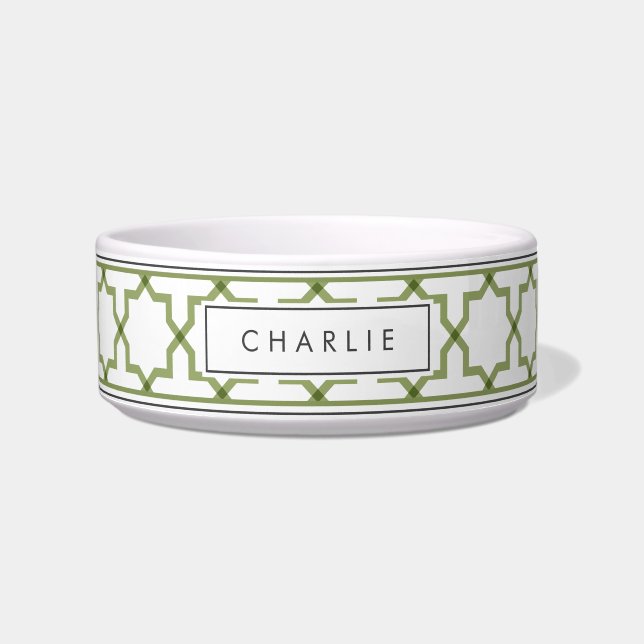 Écuelle Modèle personnalisé vert sauge et blanc étoilé (Devant)