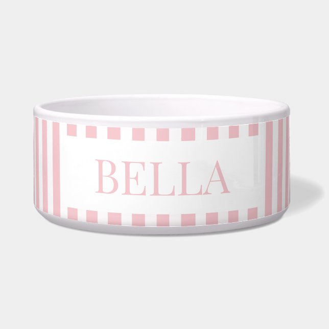 Écuelle Modern Bold Pink Stripes Pattern Minimal Dog Pet (Devant)