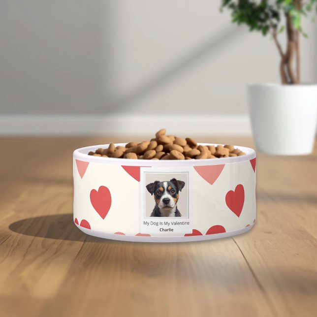 Écuelle Modern Personalized Dog Valentine Pet Bowl (Créateur téléchargé)