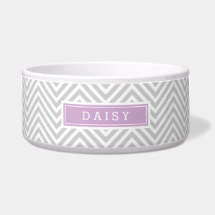 Écuelle Monogramme de Chevron gris et violet