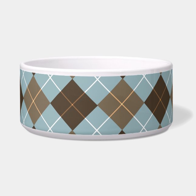 Écuelle Monogramme de Jacquard Brown, Gold et Sky Blue (Devant)