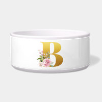 Monogramme floral avec nom d'animal de compagnie L