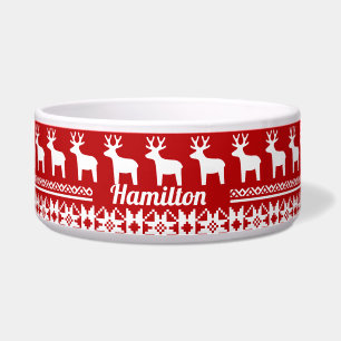 Écuelle Monogramme Motif de flocon de neige Red Christmas 