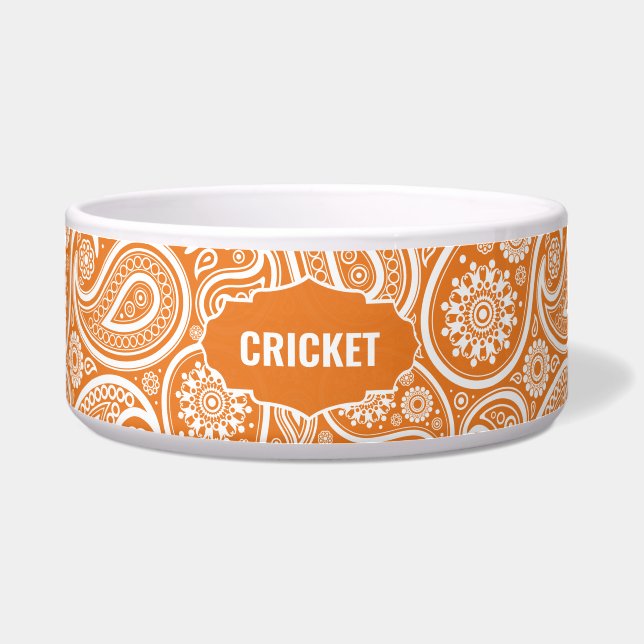 Écuelle Monogramme Motif orange et blanc de la marguerite (Devant)