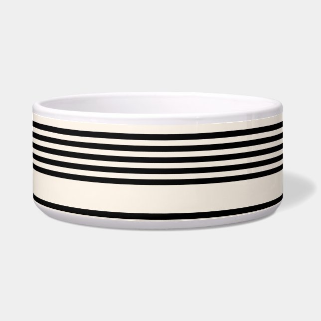 Écuelle Motif à cinq bandes noir et beige (Devant)