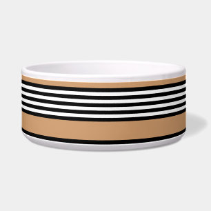 Écuelle Motif à cinq bandes noir et blanc avec bronzage