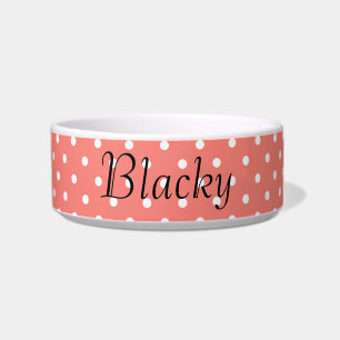 Écuelle Motif à points Polka rose blanc et corail