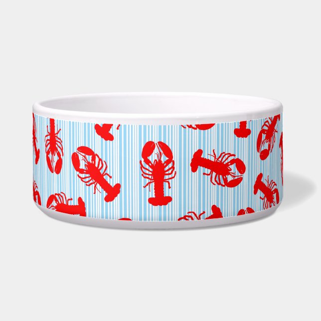 Écuelle Motif animal de homard rouge sur les rayures (Devant)