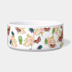 Écuelle Motif aquarelle de coléoptères et papillons