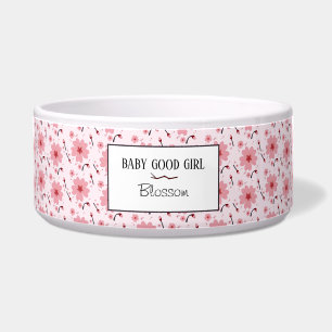 Écuelle Motif bébé fille sage à fleurs roses de cerisier