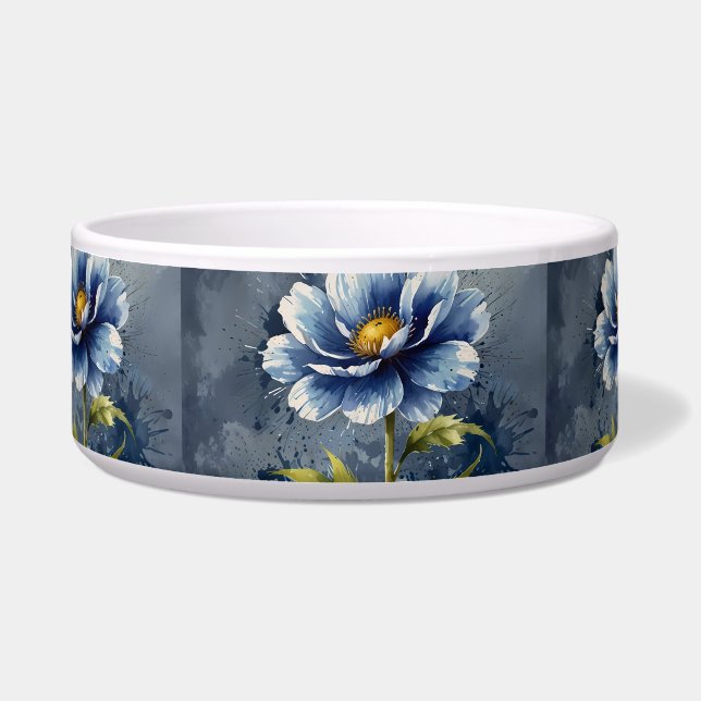 Écuelle Motif d'aquarelle de fleurs bleues (Devant)