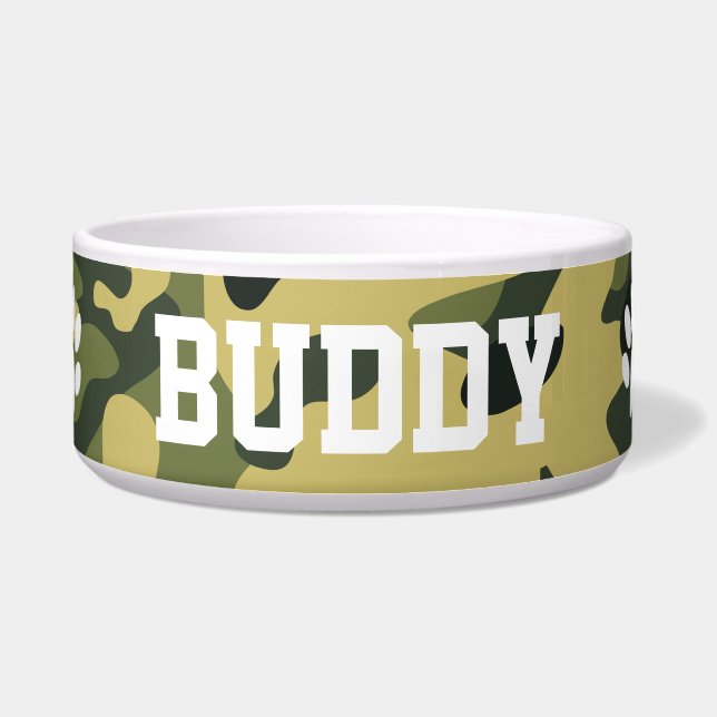 Écuelle motif de camouflage militaire vert, (Devant)