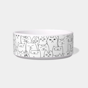 Écuelle motif de chat noir blanc