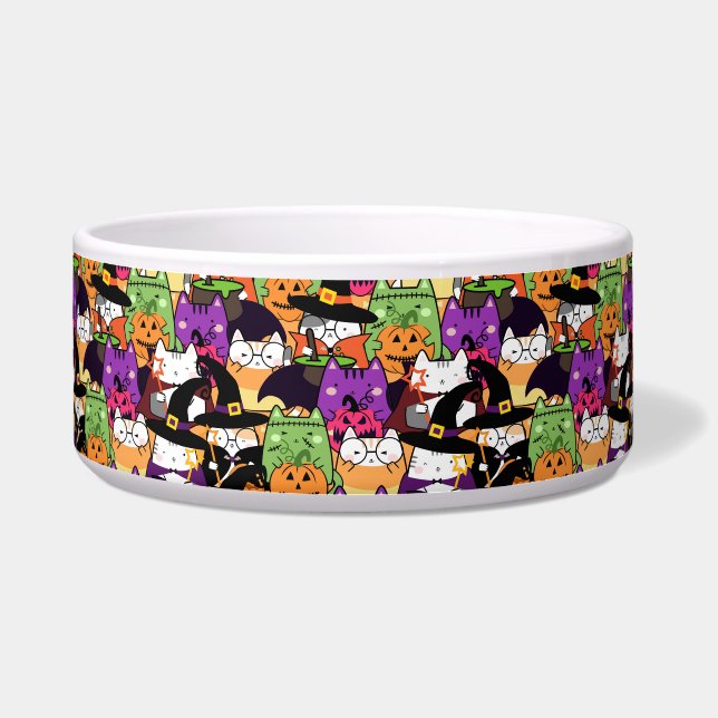 Écuelle Motif de chats Halloween Kawaii (Devant)