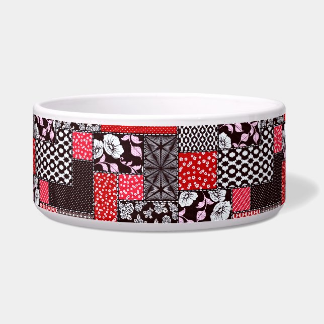 Écuelle Motif de courtepointure florale patchwork rétro (Devant)