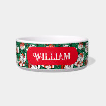 motif de Noël Vintage Vert des années 50 avec chat