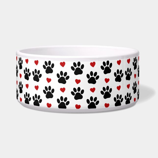 Écuelle Motif de pattes, pattes de chien, pattes noires, c (Devant)