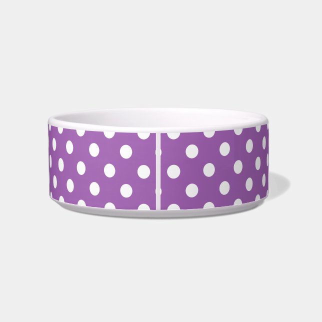 Écuelle Motif de point pourpre et blanc de polka (Dos)