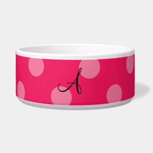 Écuelle Motif de pois rose de monogramme