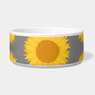 Écuelle Motif de tournesol. Jaune et gris