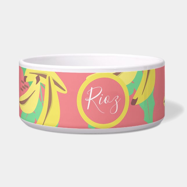 Écuelle Motif de verdure de banane rose vert (Droite)