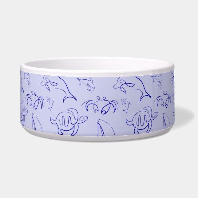 Écuelle Motif d'une ligne d'animal marin et voilier (Devant)