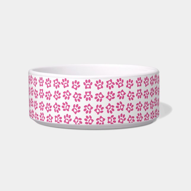 Écuelle Motif Empreinte de patte de coeur rose Valentine (Devant)