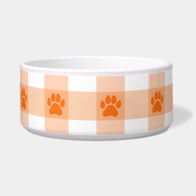 Écuelle Motif Empreinte de patte Orange - Joli Conception  (Devant)