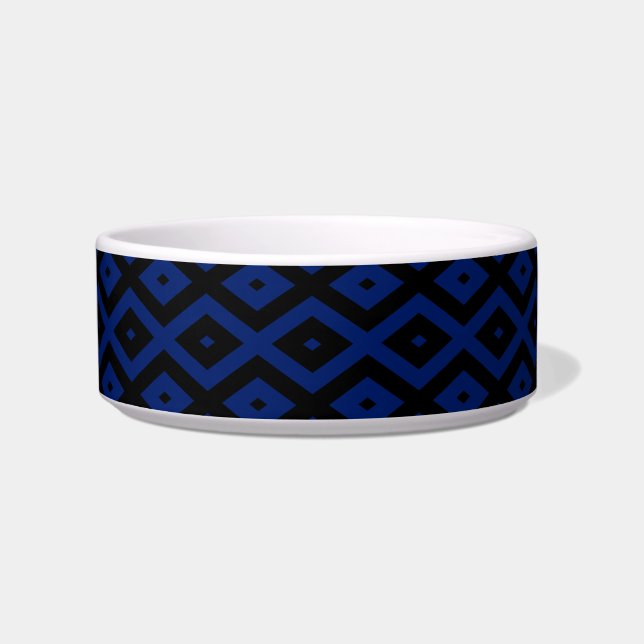 Écuelle Motif en diamant bleu et noir (Devant)