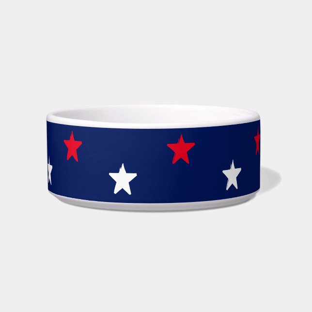 Écuelle Motif étoiles rouge blanc bleu patriotique chien a (Devant)