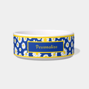 Écuelle Motif floral de marguerite jaune et bleu joyeux