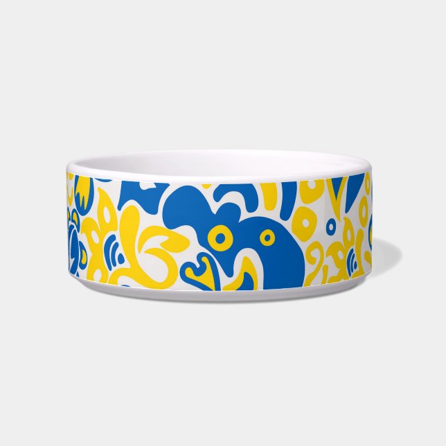 Écuelle Motif folklorique aux couleurs du drapeau ukrainie (Gauche)