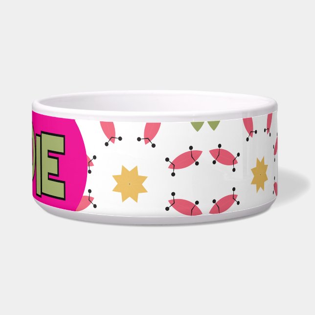 Écuelle Motif géométrique bohème sarcelle rose et or (Droite)