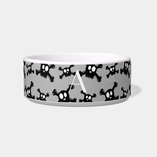 Écuelle Motif gris de crânes de monogramme (Devant)