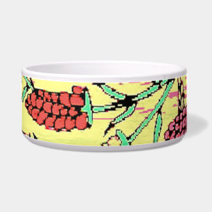 Écuelle motif jaune, rose et rouge