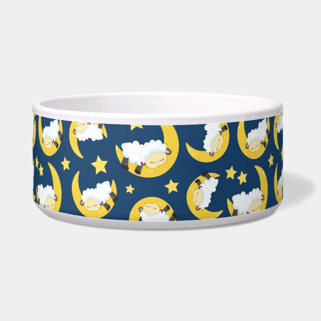 Écuelle Motif mouton, Mouton couché, Lune, Étoiles (Devant)