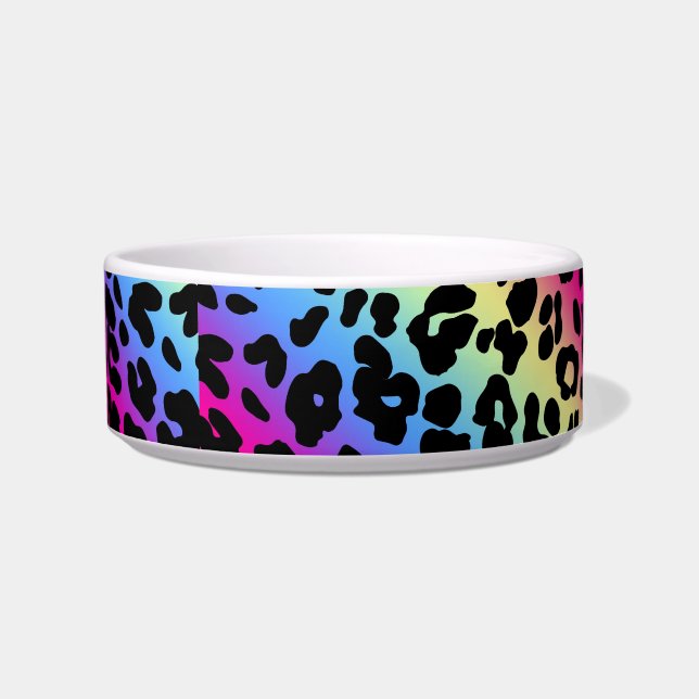 Écuelle Motif Neon Rainbow Leopard Imprimer (Devant)