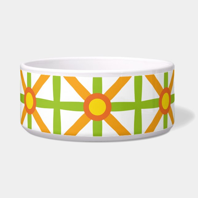 Écuelle Motif orange et jaune inspiré par Retro (Devant)