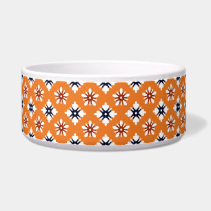 Écuelle Motif Oriental Orange Blanc Rouge Katazome Fleurs