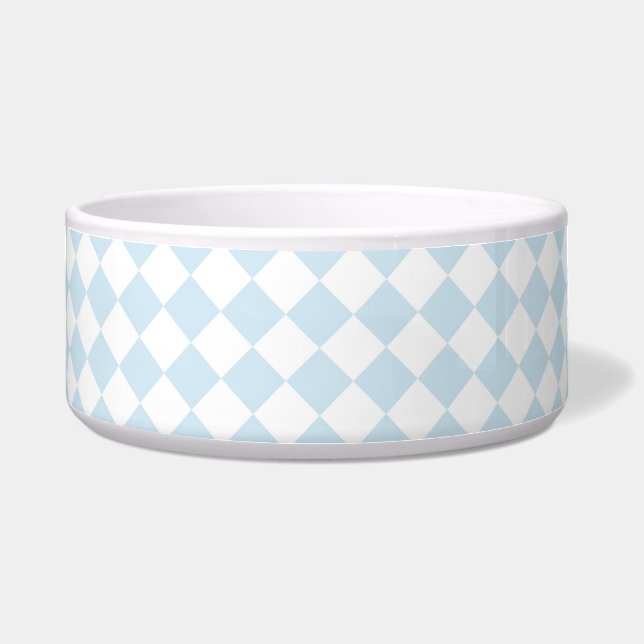 Écuelle Motif Pastel Blue et White Diamond À damiers (Devant)