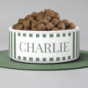 Écuelle Motif rayures vertes modernes pour chien personnal