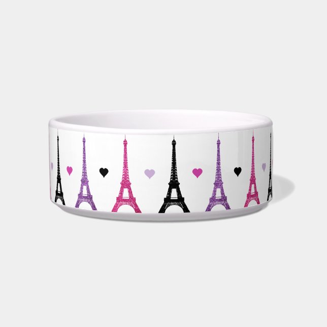 Écuelle Motif rose et pourpre de Tour Eiffel (Devant)