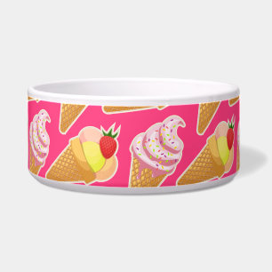 Écuelle Motif rose Kawaii avec crème glacée aux fraises 